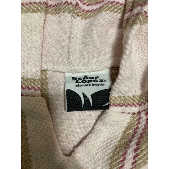 Señor Lopez Pullover Sweater Hoodie Medium Women's Pink Knit Frayed Hem - Picture 5 of 6